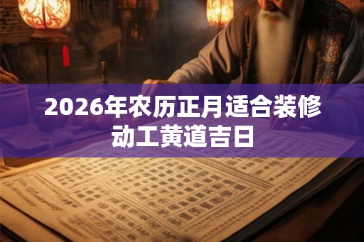 2026年农历正月适合装修动工黄道吉日
