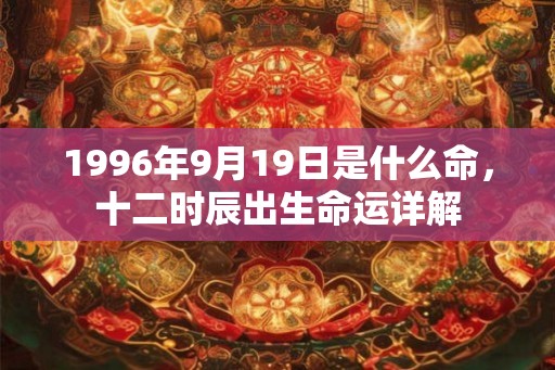 1996年9月19日是什么命，十二时辰出生命运详解