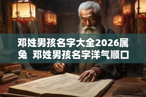 邓姓男孩名字大全2026属兔  邓姓男孩名字洋气顺口