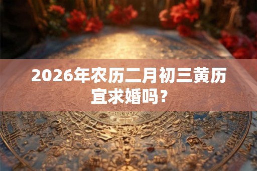 2026年农历二月初三黄历宜求婚吗? 2026年农历二月初三黄历宜求婚吗?