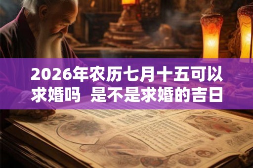 2026年农历七月十五可以求婚吗  是不是求婚的吉日