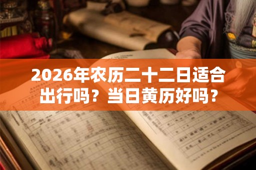 2026年农历二十二日适合出行吗?当日黄历好吗? 2026年农历二十二日适合出行吗?当日黄历好吗?
