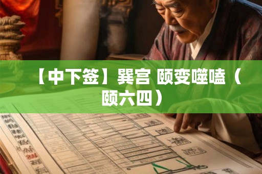 【中下签】巽宫 颐变噬嗑（颐六四）