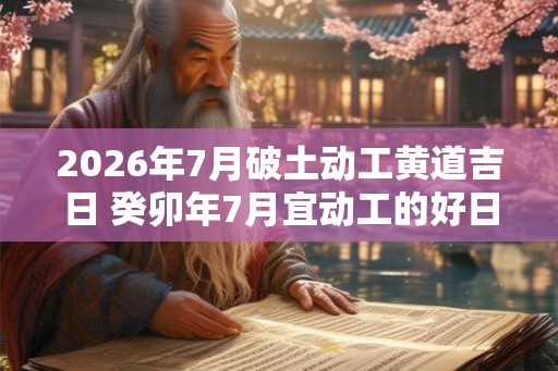 2026年7月破土动工黄道吉日 癸卯年7月宜动工的好日子 2026年7月破土动工黄道吉日 癸卯年7月宜动工的好日子