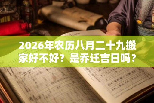 2026年农历八月二十九搬家好不好？是乔迁吉日吗？