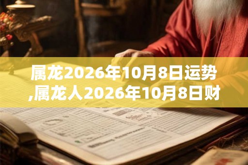 属龙2026年10月8日运势,属龙人2026年10月8日财运,生肖龙2026年10月8日运势