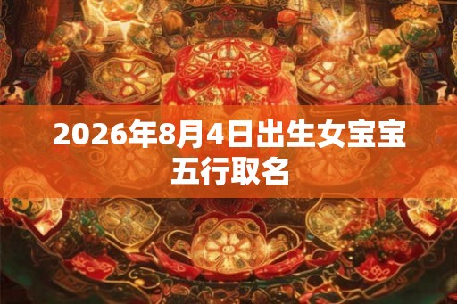 2026年8月4日出生女宝宝五行取名