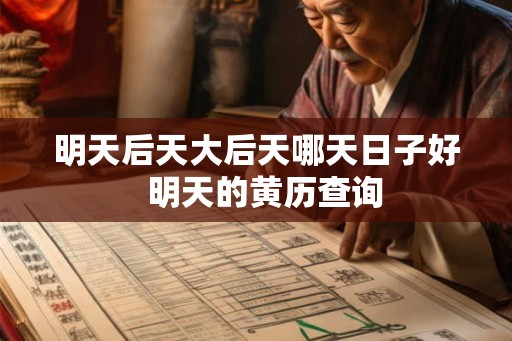 明天后天大后天哪天日子好  明天的黄历查询
