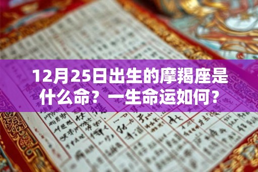 12月25日出生的摩羯座是什么命？一生命运如何？