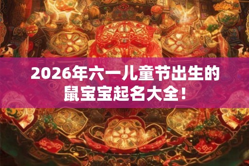 2026年六一儿童节出生的鼠宝宝起名大全！