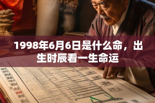 1998年6月6日是什么命，出生时辰看一生命运