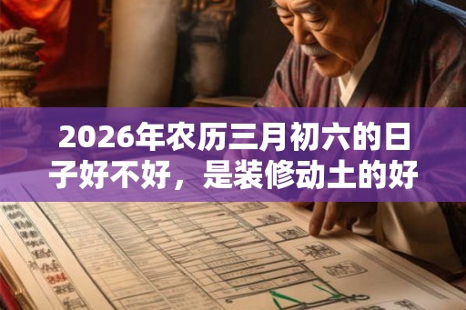 2026年农历三月初六的日子好不好，是装修动土的好日子吗？