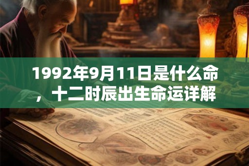1992年9月11日是什么命,十二时辰出生命运详解 1992年9月11日是什么命,十二时辰出生命运详解
