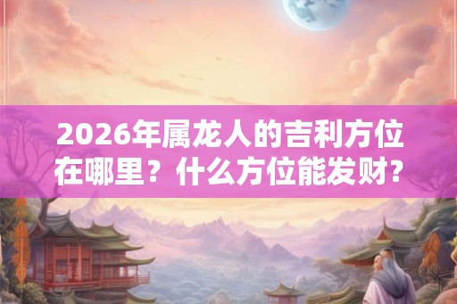 2026年属龙人的吉利方位在哪里？什么方位能发财？