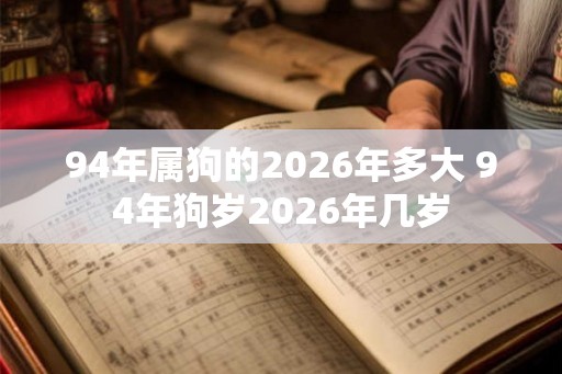 94年属狗的2026年多大 94年狗岁2026年几岁 94年属狗的2026年多大 94年狗岁2026年几岁