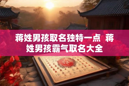 蒋姓男孩取名独特一点  蒋姓男孩霸气取名大全