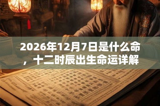 2026年12月7日是什么命，十二时辰出生命运详解