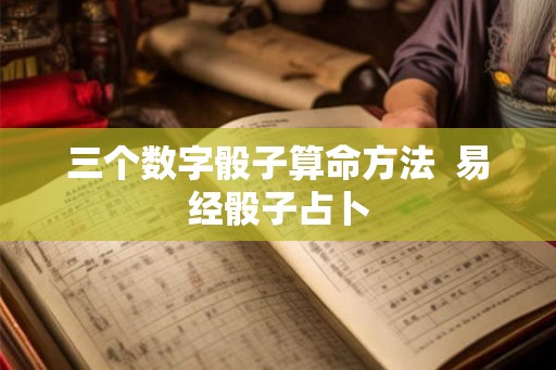 三个数字骰子算命方法  易经骰子占卜