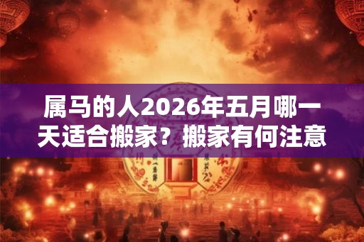 属马的人2026年五月哪一天适合搬家？搬家有何注意事项？