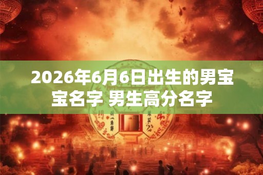 2026年6月6日出生的男宝宝名字 男生高分名字