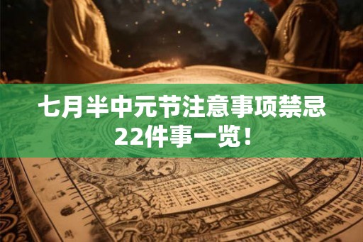 七月半中元节注意事项禁忌22件事一览！