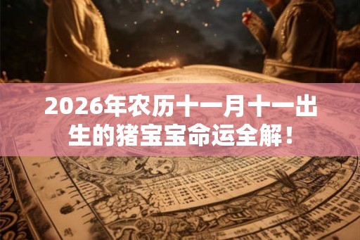 2026年农历十一月十一出生的猪宝宝命运全解! 2026年农历十一月十一出生的猪宝宝命运全解!