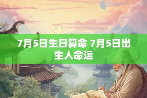 7月5日生日算命 7月5日出生人命运