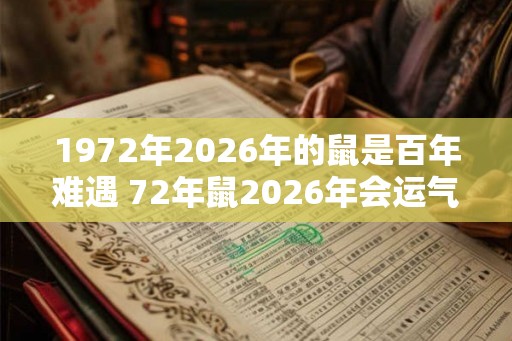 1972年2026年的鼠是百年难遇 72年鼠2026年会运气爆发吗
