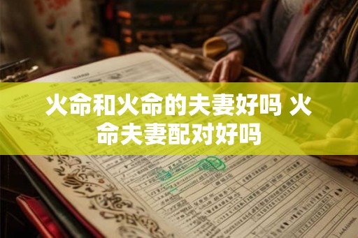 火命和火命的夫妻好吗 火命夫妻配对好吗