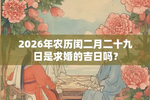2026年农历闰二月二十九日是求婚的吉日吗？