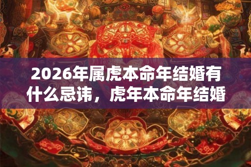 2026年属虎本命年结婚有什么忌讳，虎年本命年结婚好还是不好？