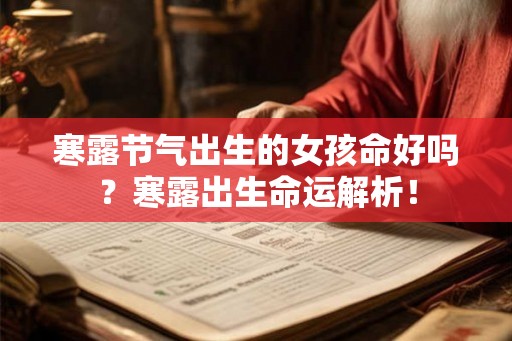寒露节气出生的女孩命好吗？寒露出生命运解析！