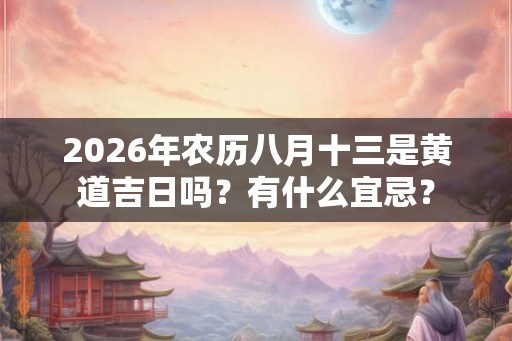 2026年农历八月十三是黄道吉日吗？有什么宜忌？