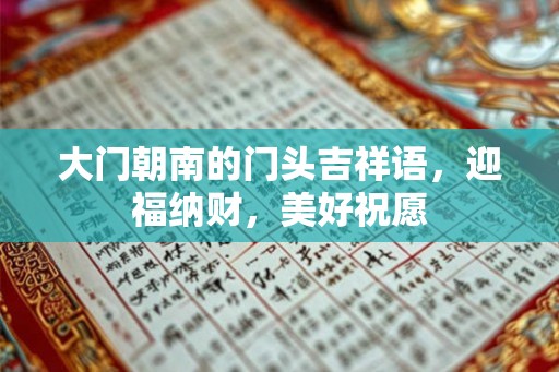 大门朝南的门头吉祥语，迎福纳财，美好祝愿
