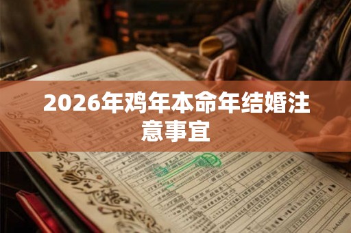 2026年鸡年本命年结婚注意事宜