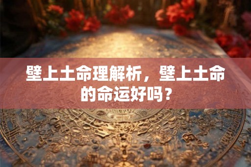 壁上土命理解析，壁上土命的命运好吗？