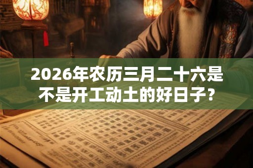 2026年农历三月二十六是不是开工动土的好日子？