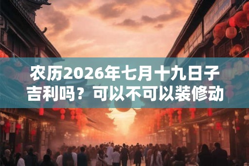 农历2026年七月十九日子吉利吗？可以不可以装修动土？