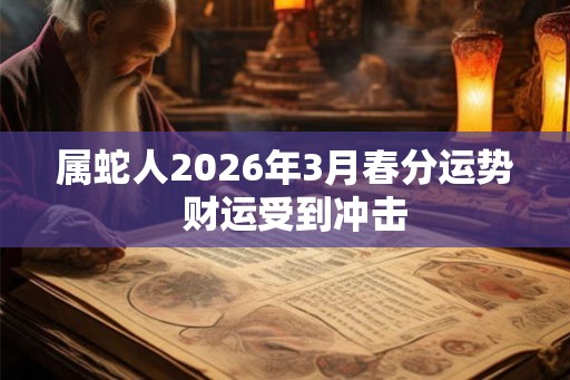 属蛇人2026年3月春分运势  财运受到冲击