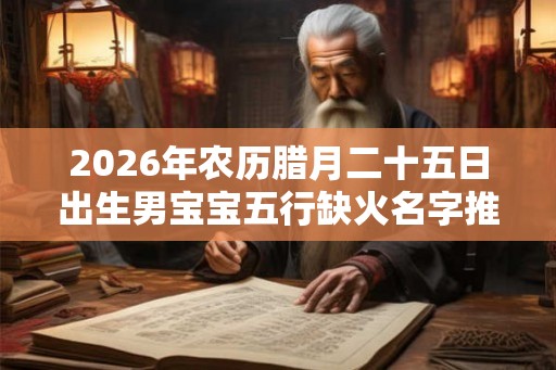 2026年农历腊月二十五日出生男宝宝五行缺火名字推荐