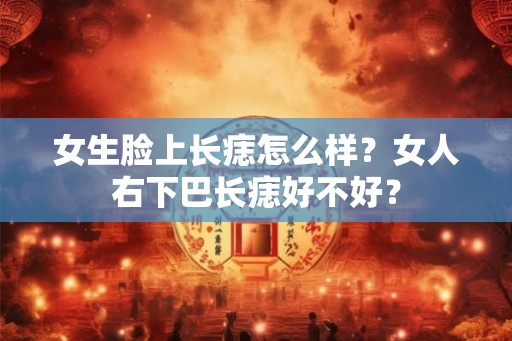 女生脸上长痣怎么样？女人右下巴长痣好不好？