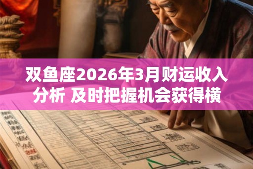 双鱼座2026年3月财运收入分析 及时把握机会获得横财运