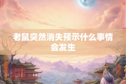 老鼠突然消失预示什么事情会发生