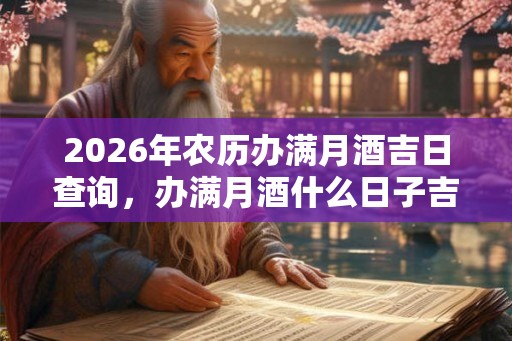 2026年农历办满月酒吉日查询，办满月酒什么日子吉利