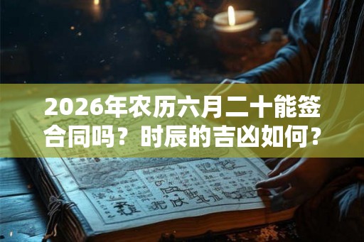 2026年农历六月二十能签合同吗?时辰的吉凶如何? 2026年农历六月二十能签合同吗?时辰的吉凶如何?