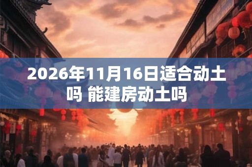 2026年11月16日适合动土吗 能建房动土吗 2026年11月16日适合动土吗 能建房动土吗