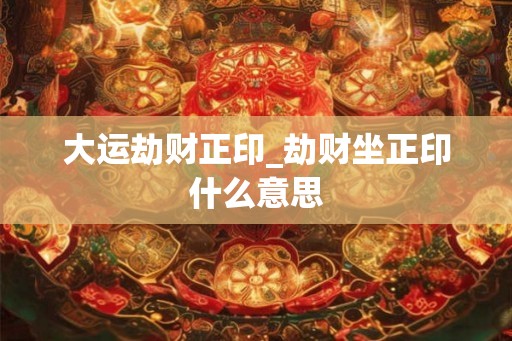 大运劫财正印_劫财坐正印什么意思