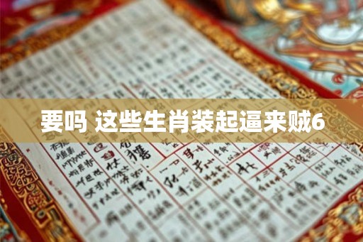 要吗 这些生肖装起逼来贼6