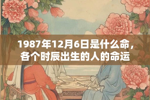 1987年12月6日是什么命,各个时辰出生的人的命运 1987年12月6日是什么命,各个时辰出生的人的命运