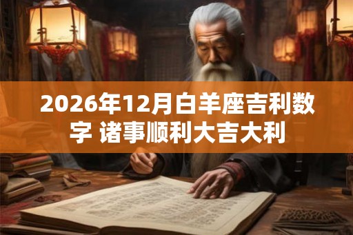 2026年12月白羊座吉利数字 诸事顺利大吉大利